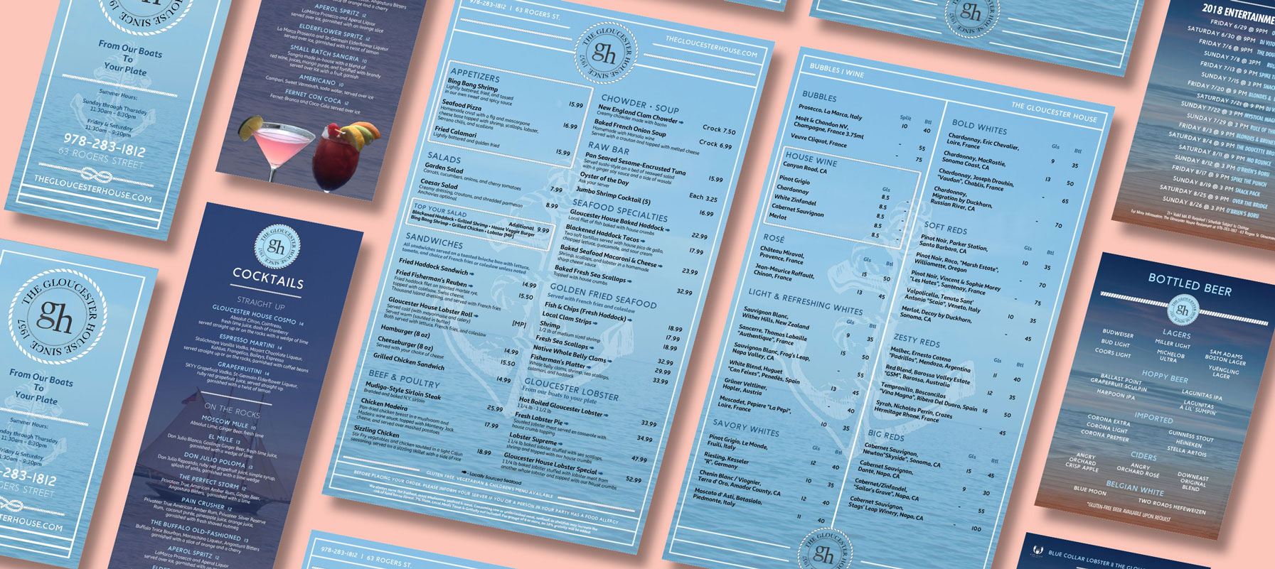 Graphic Design for dine-in, takeout and specialty menus