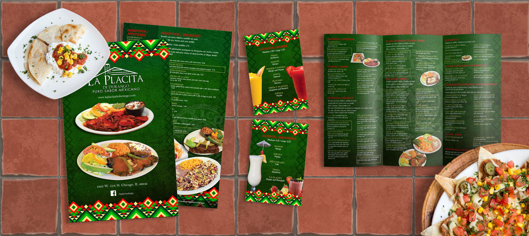 Graphic Design for Mexican food menus