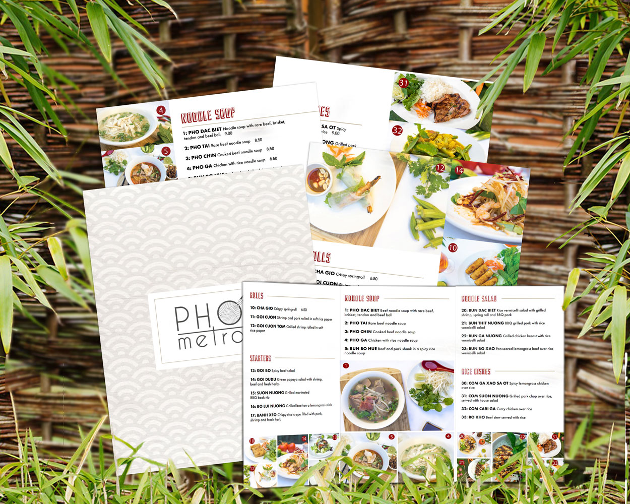 Graphic Design for dine-in and takeout Pho menus
