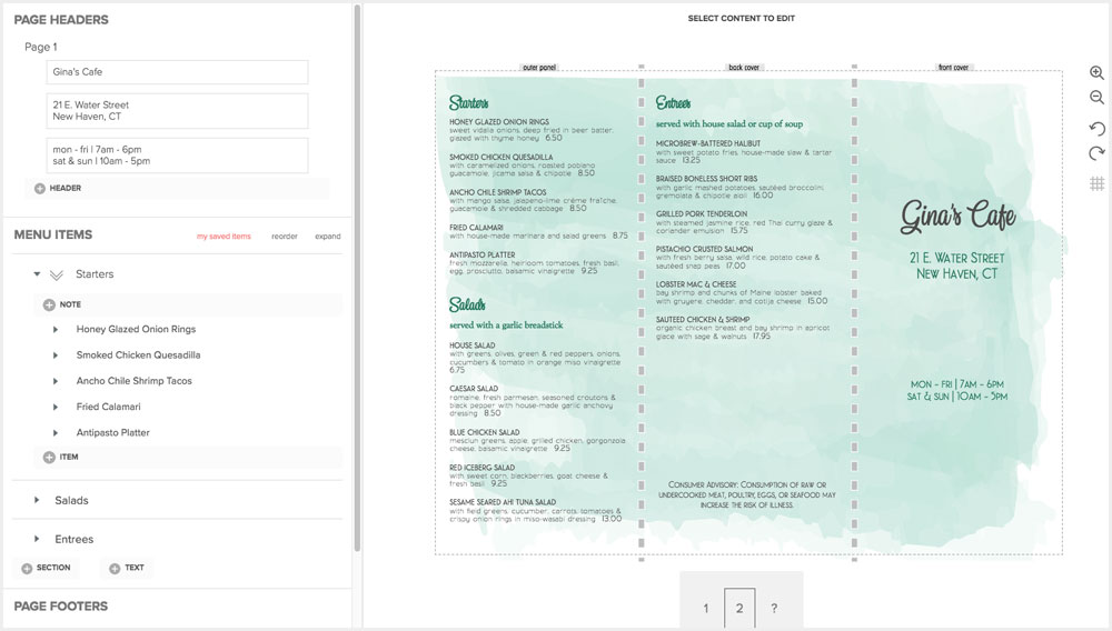 Create Takeout Menus Create Takeout Menus
